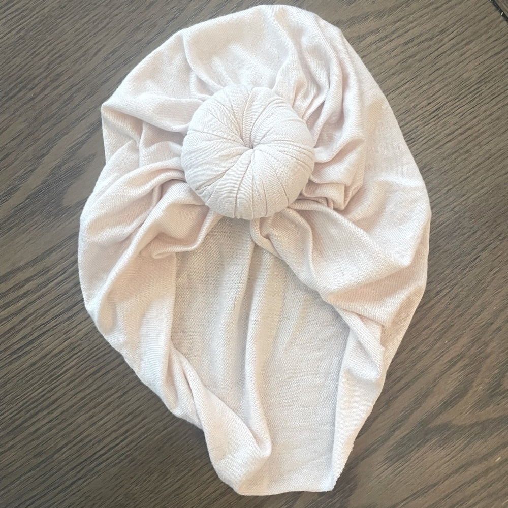 Cream Baby Knot Turban